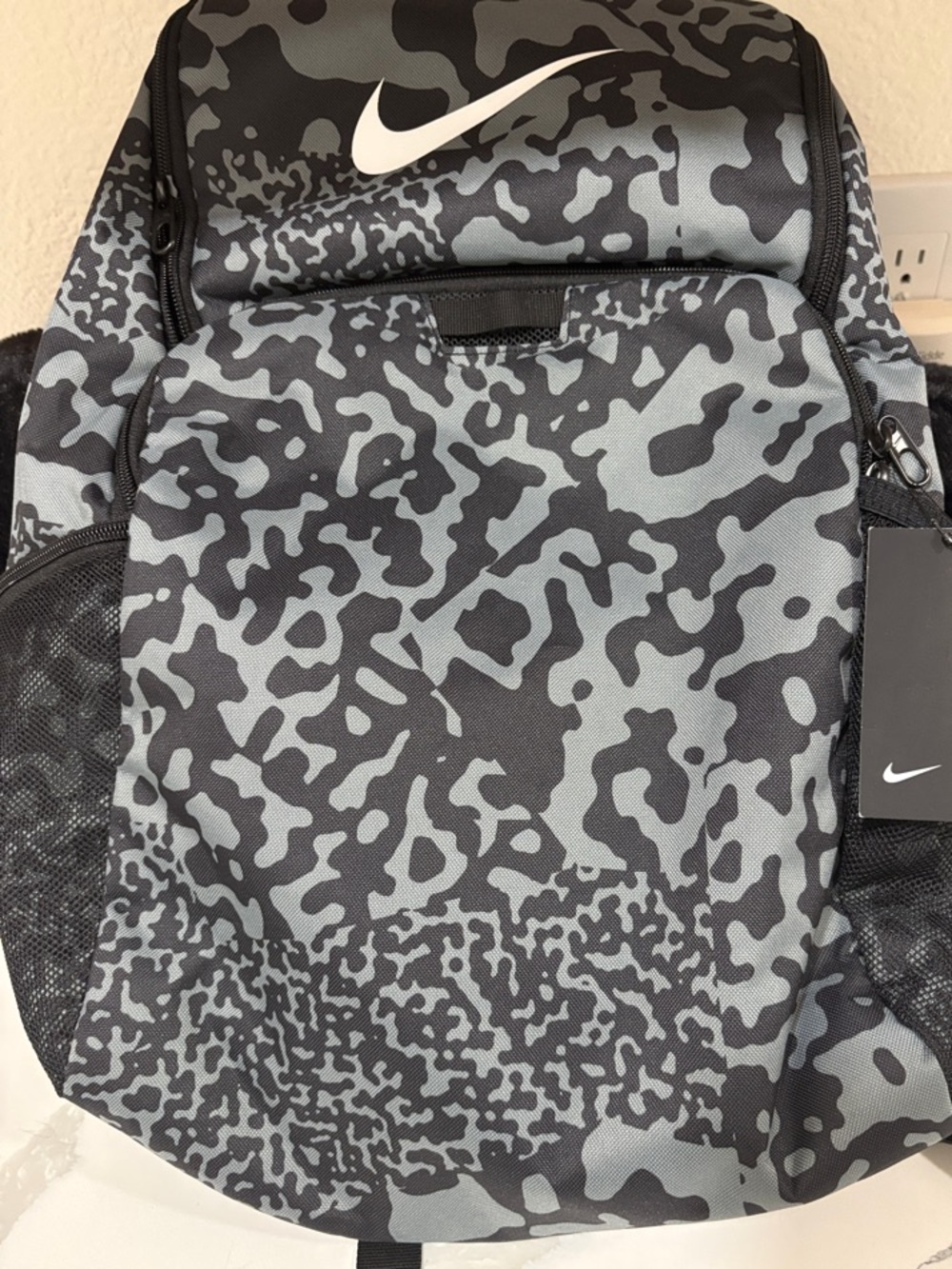 Nike Men’s Black and Gray Camo Backpack